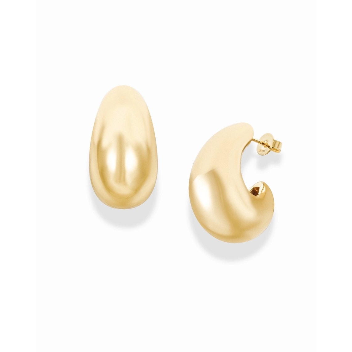Nwt Mod + Jo Bobbi Hoops Gold Tone Plated Tapered Dome Lightweight 1" — image 2 of 3